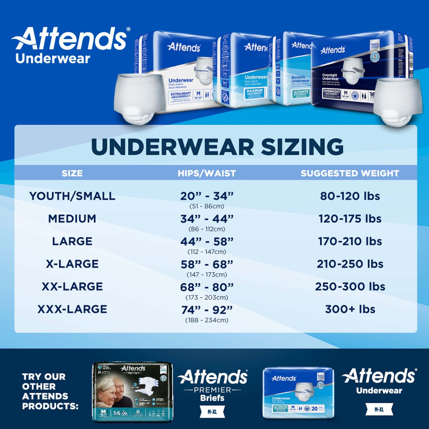 Absorbent Underwear Attends® Pull On with Tear Away Seams Adult X-Large Unisex Disposable Heavy Absorbency