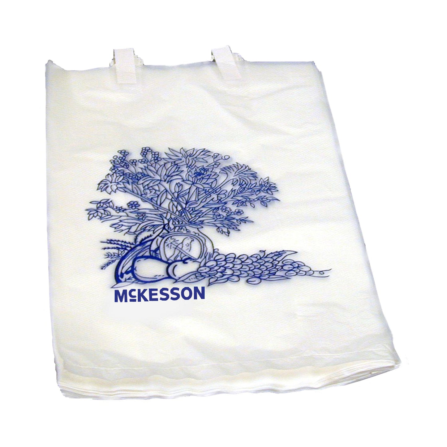 Bedside Bag McKesson 7 X 11.5 Inch White / Blue Floral Print Polyethylene