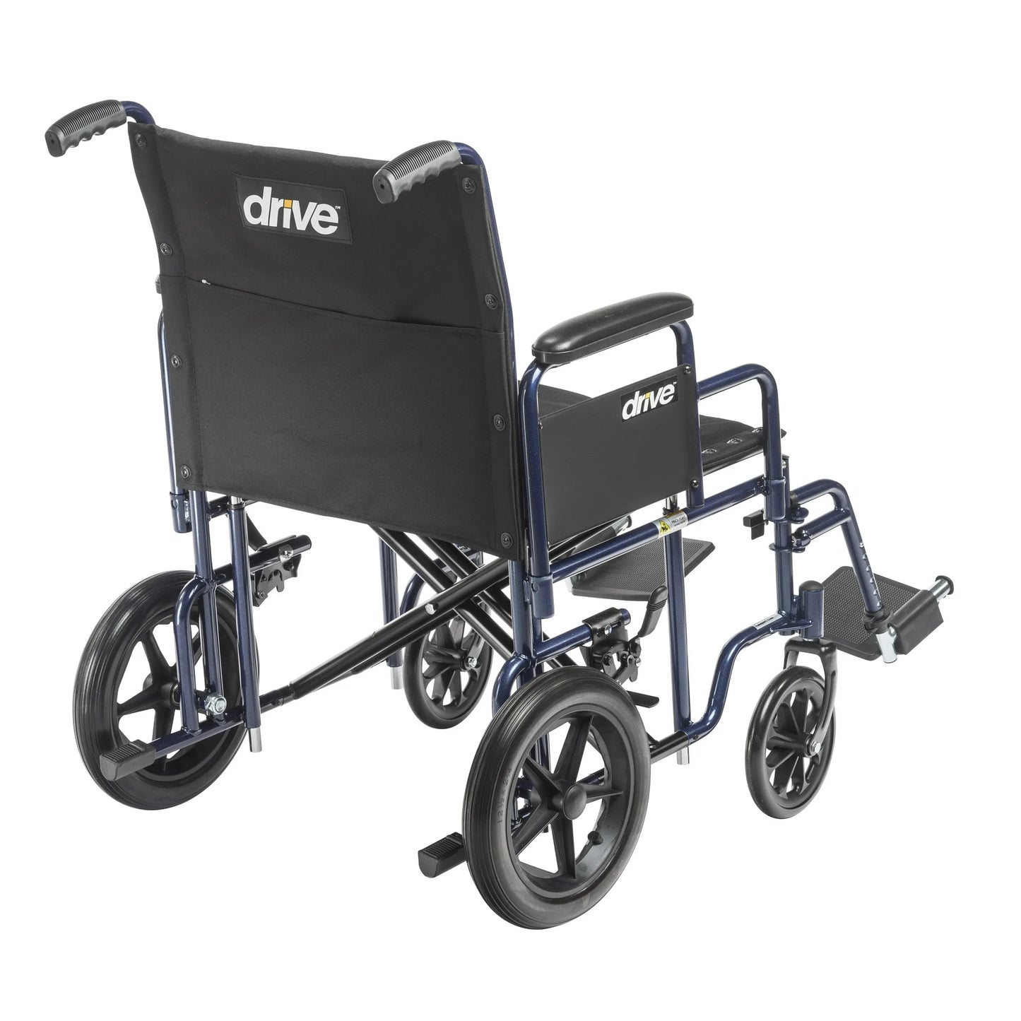 Drive Medical Bariatric Heavy Duty Transport Wheelchair with Swing Away Footrest, 22" Seat, Blue