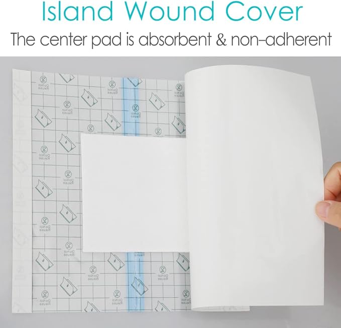 Waterproof Dialysis Catheter Protector 8"x8" Picc Line Adhesive Bandage with Non-Stick Center Pad