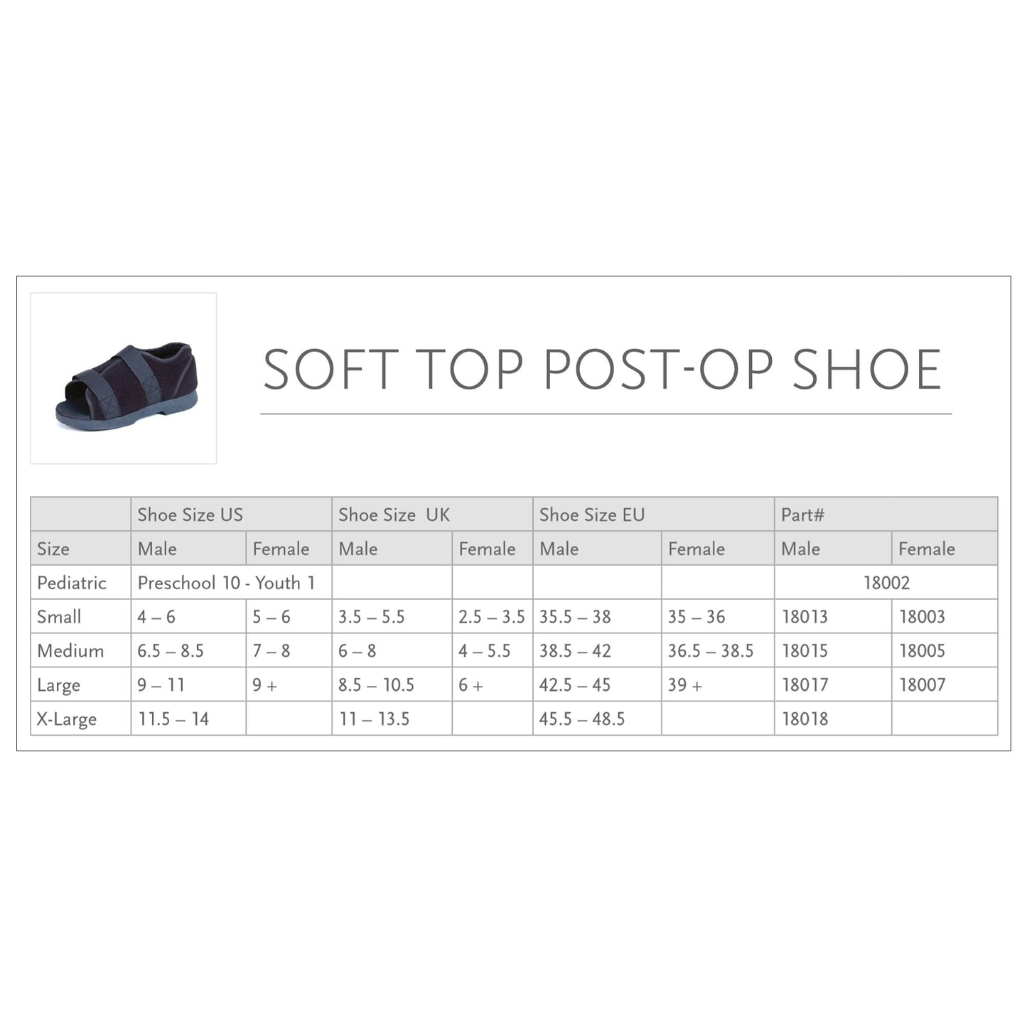 Soft Top Post-Op Shoe Össur® Small Adult Black