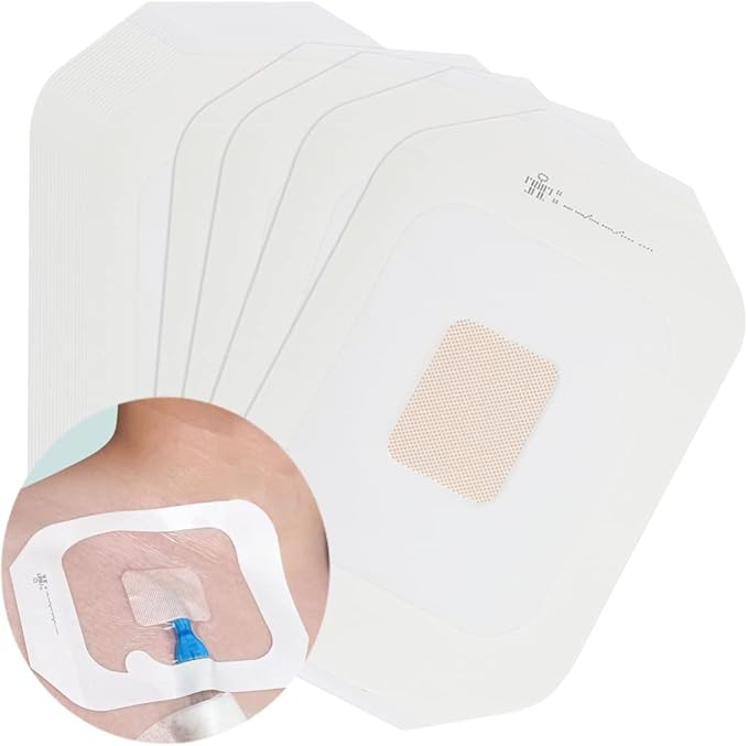Chemo Port Shower Covers with Non-Stick Center Pad, 4" x 4.75" Waterproof Dialysis Catheter PD Tube Chest Picc Line Transparent Dressing for Peritoneal Dialysis Wounds