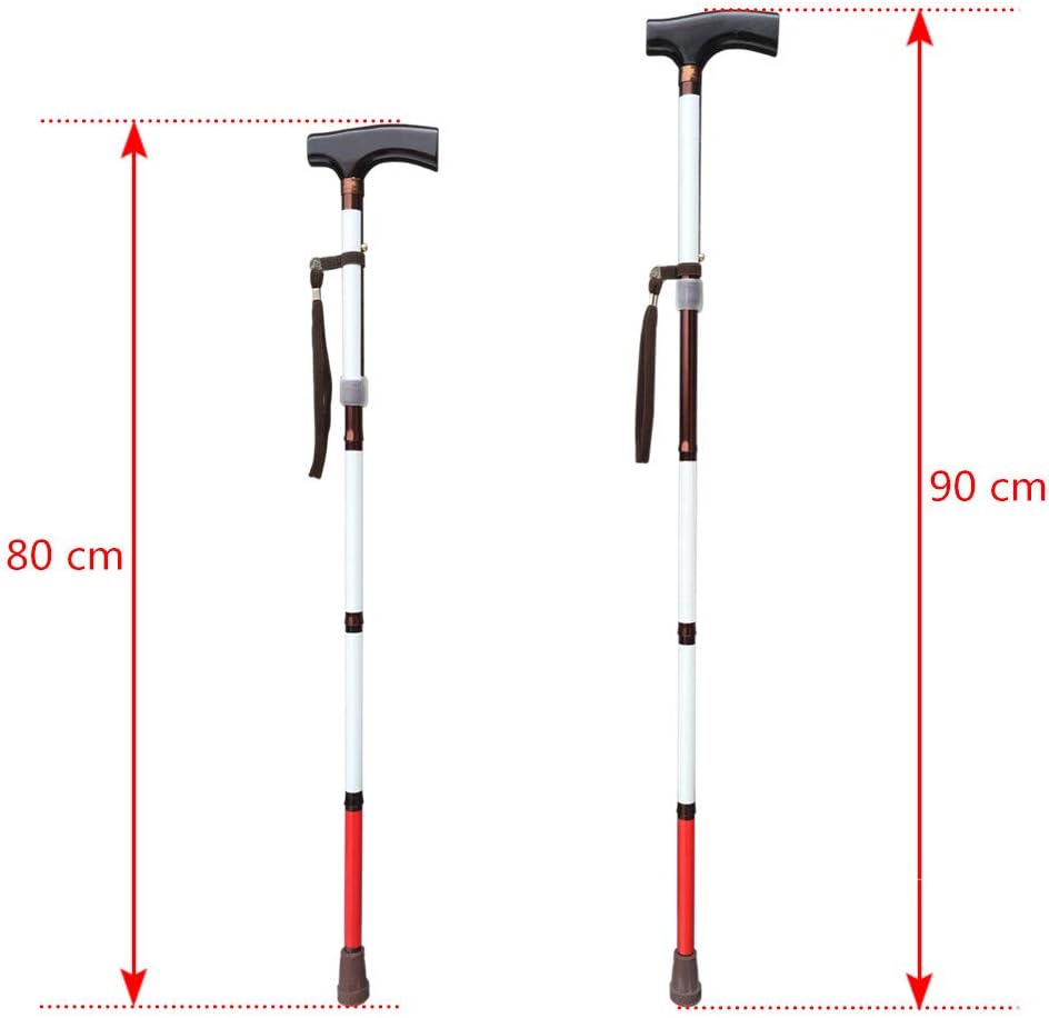 "Adjustable Folding Support Walking Cane for The Blind 31.5 inch - 35.4 inch (Folds Down 4 Sections),Lightweight & Portable Walking Stick Mobility Aid "