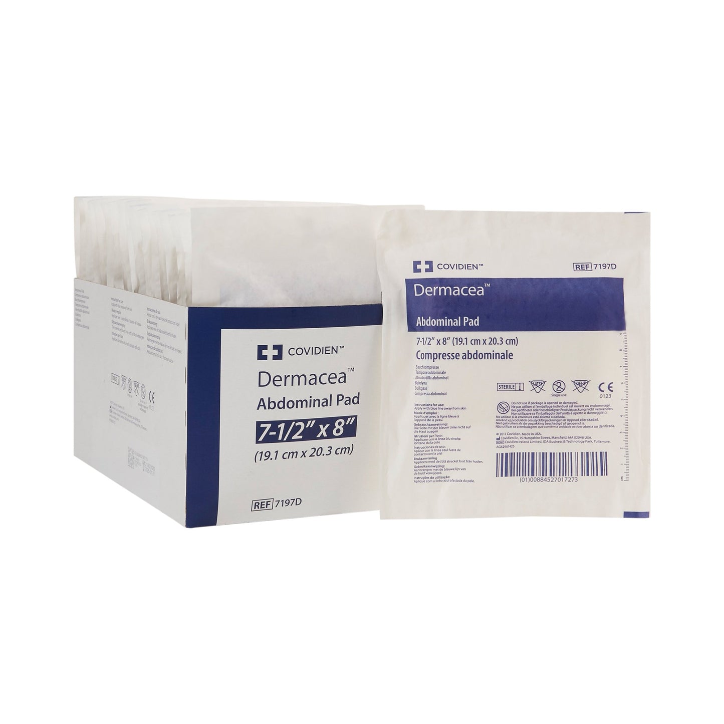 Abdominal Pad Dermacea™ 7-1/2 X 8 Inch Sterile (18 Box)