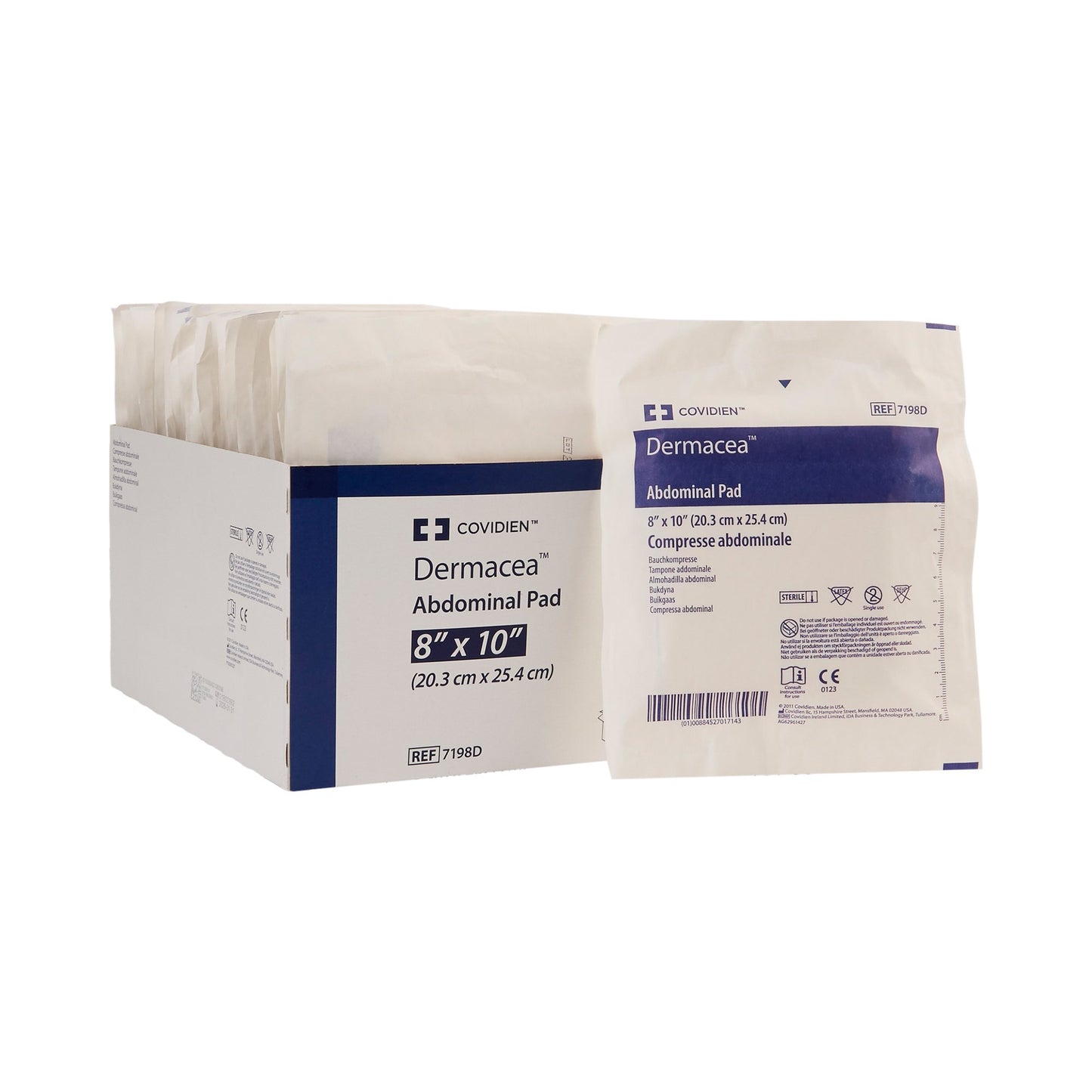 Abdominal Pad Dermacea™ 8 X 10 Inch Sterile 18 Pack Box