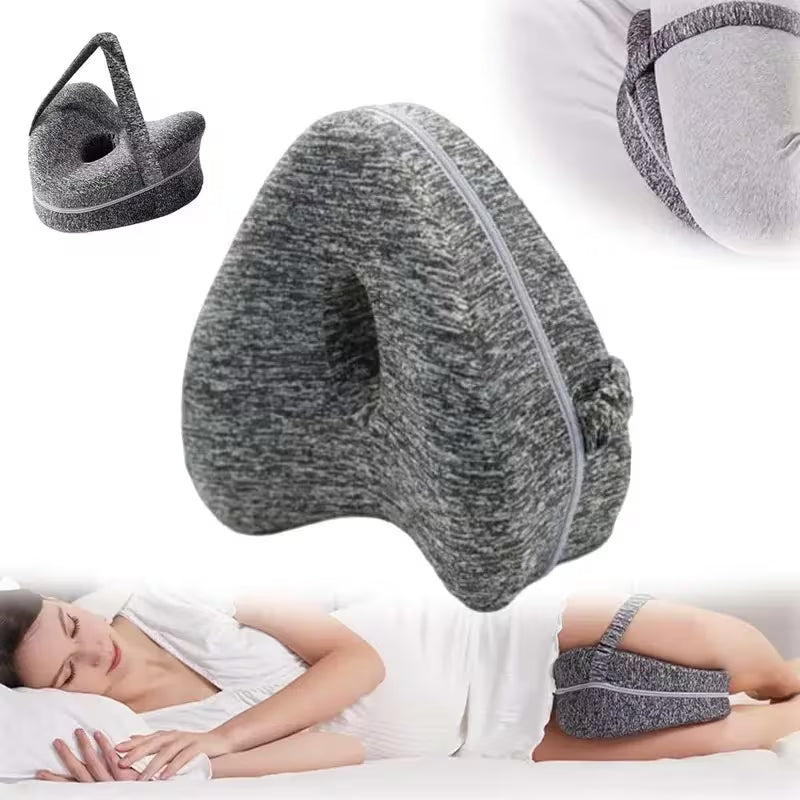 Knee Pillow Designed for Side Sleepers - Support Cushion with a Washable Cover,