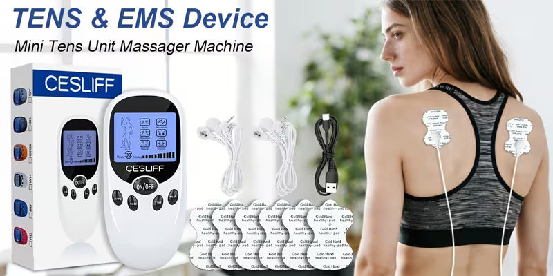CESLIFF TENS + EMS Dual Channel Muscle Relief Pulse Massager