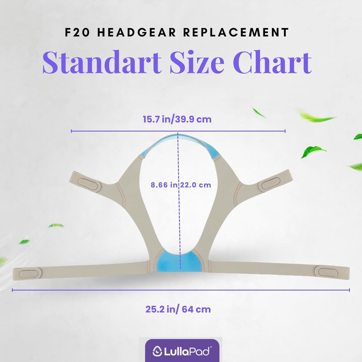 Replacement Headgear Straps Compatible with F20 Mask Assembly - Universal Fit