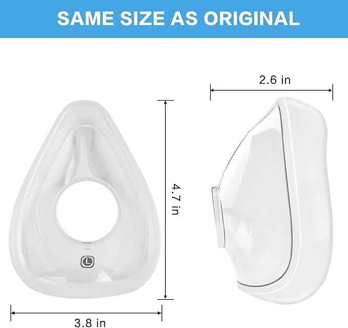 2 Packs Replacement Cushion for ResMed Airfit F20, Compatiable with Orignal Airfit F20 Frame & Elbow,Replacement Full Face CPAP Mask Cushion, Soft & Durable, Cover Nose and Mouth, Large