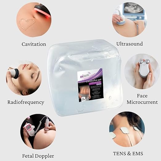 Clear Conductive Gel for Ultrasound, Cavitation Machine, Laser Hair Removal & RF Devices – Body Sculpting Gel 5 Liter (1.3 Gallon) Bulk Refill – Paraben-Free, Hypoallergenic