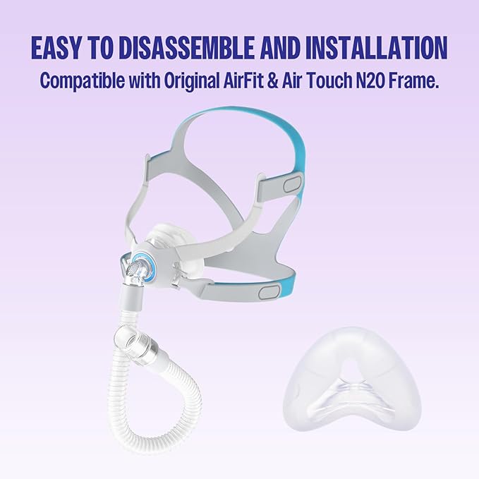 2 Packs Replacement Nasal Cushion for AirFit N20 Mask,Reliable Seal & Perfect Fit for Nasal Mask Cushion-Accessories Replacement Supplies (Large)