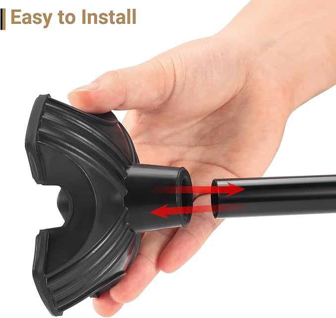 Non-Slip Replacement Quad Cane Tip, Heavy Duty 4 Prong Rubber Cane for Most Walking Canes, Walking Sticks, Folding Cane