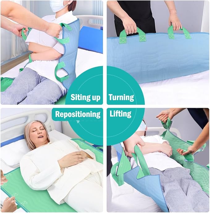 34"x52" Positioning Bed Pad with Reinforced Handles, Waterproof & Reusable Incontinence pads