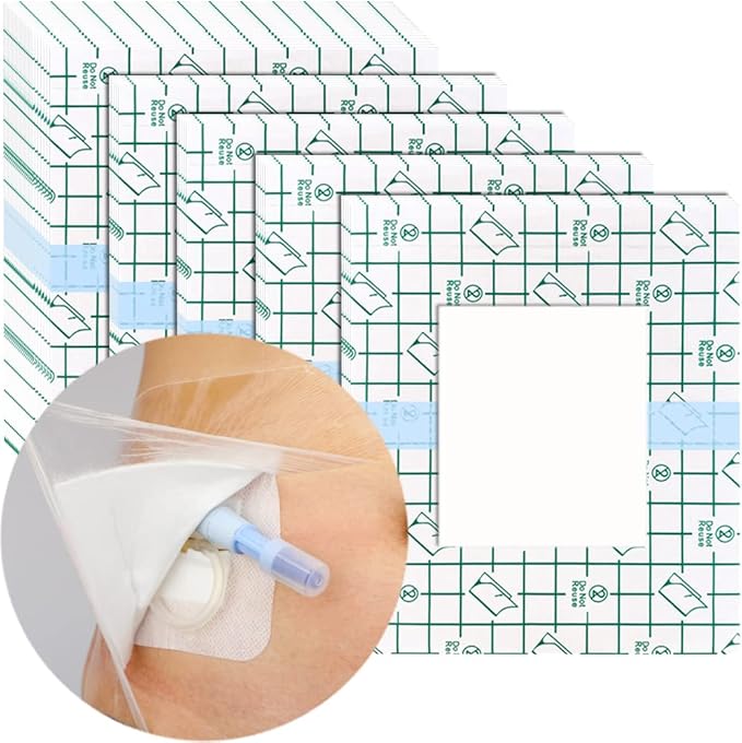 Waterproof Dialysis Catheter Protector 8"x8" Picc Line Adhesive Bandage with Non-Stick Center Pad