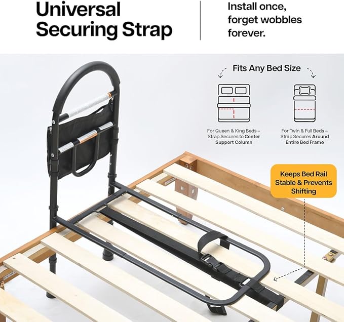Bed Rails for Elderly Adults Safety Bed Assist Rails for Seniors with Adjustable Heights