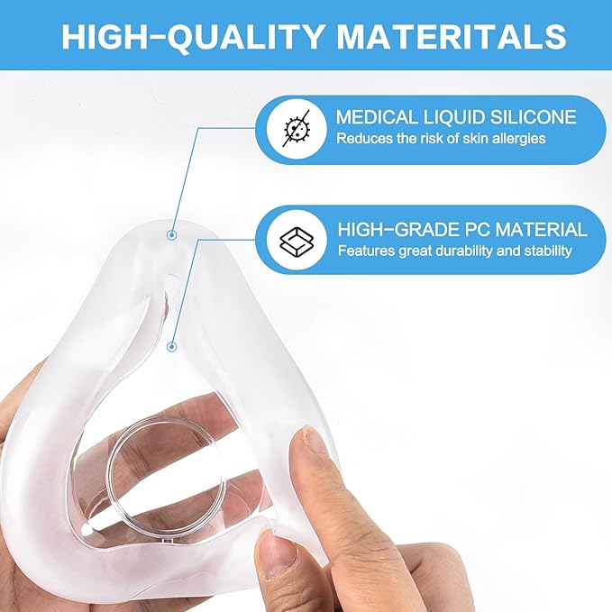 2 Packs Replacement Cushion for ResMed Airfit F20, Compatiable with Orignal Airfit F20 Frame & Elbow,Replacement Full Face CPAP Mask Cushion, Soft & Durable, Cover Nose and Mouth, Large