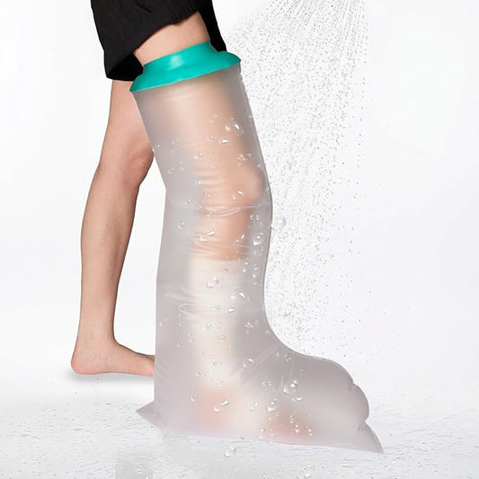 Leg Cast Cover for Showering, Waterproof Silicone Shower Protector for Full Leg Adult, Watertight Shower Boots for Foot After Surgery, Knee, Ankle, Boot