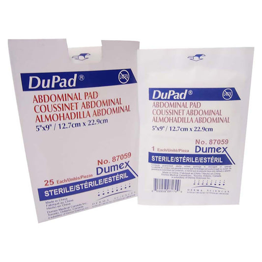 Abdominal Pad DuPad® 5 X 9 Inch 1-Ply Sterile 1 Per Pack