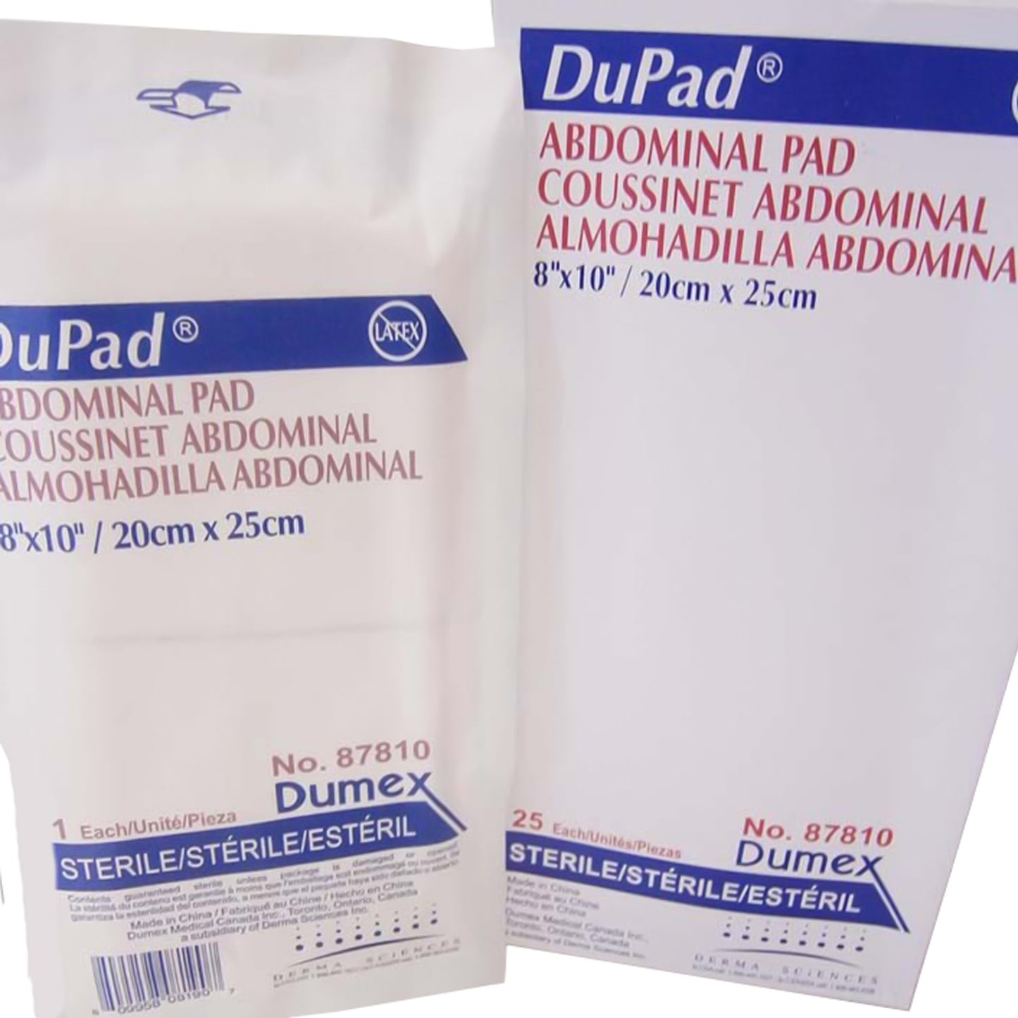 Abdominal Pad DuPad® 8 X 10 Inch 1-Ply Sterile 1 per Pack