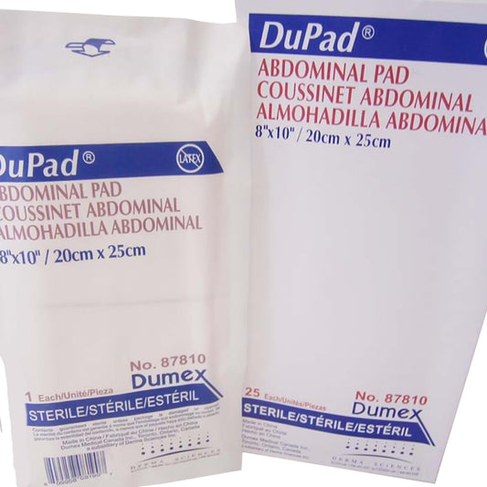 Abdominal Pad DuPad® 8 X 10 Inch 1-Ply Sterile 1 per Pack