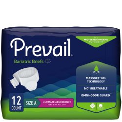 Incontinence Brief Prevail® Bariatric Adult Bariatric Size A Unisex Disposable Heavy Absorbency