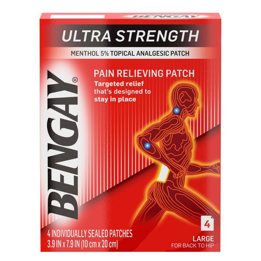 Topical Pain Relief Bengay® Ultra Strength 5% Strength Menthol Patch 4 per Box