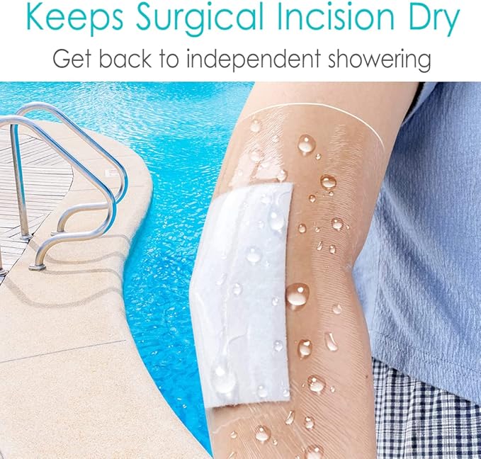 Waterproof Dialysis Catheter Protector 8"x8" Picc Line Adhesive Bandage with Non-Stick Center Pad