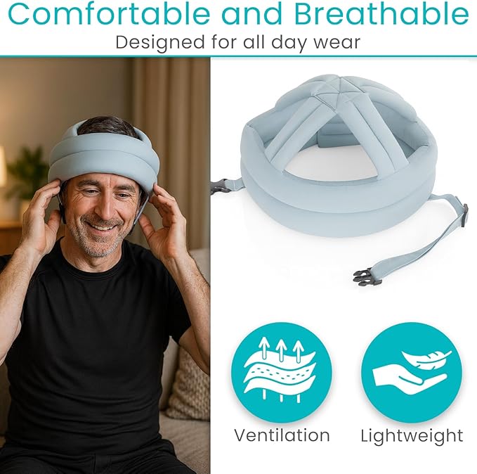 Head Protection for Adults - Soft Helmet for Special Needs, Elderly, Epilepsy, Seizures & Blackouts - Padded Fall Protector