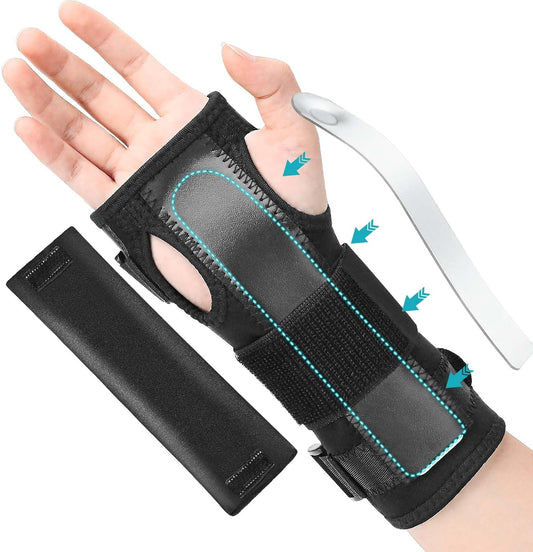 Wrist Splint – Adjustable Compression Brace for Carpal Tunnel, Arthritis, Tendonitis & Sprains LARGE (Left & Right Hand)