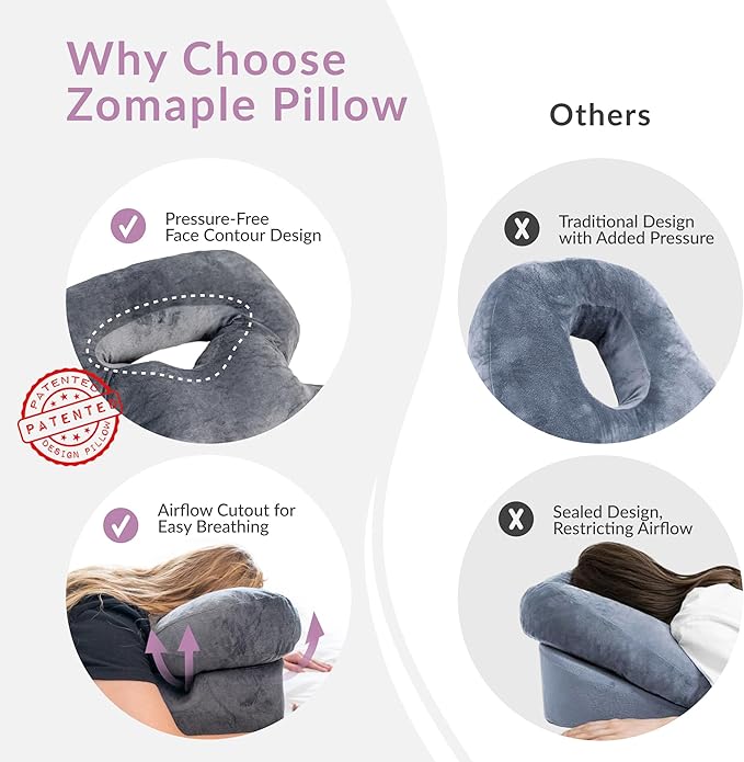 Adjustable Face down pillow for Eye Surgery & BBL Recovery with Gel Pack