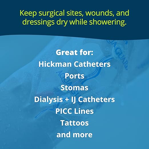 AquaGuard Sheet 9” x 9”Shower Protection Sheet – Self-Adhesive Moisture Barrier – Wound Cover for Showering