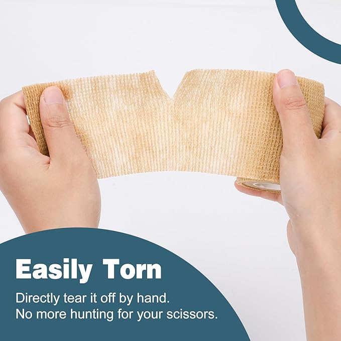 Self Adhesive Bandage Wrap, 3" X 5 Yards Elastic Cohesive Bandage Wrap, Ankle Tape, Tattoo Grip Tape