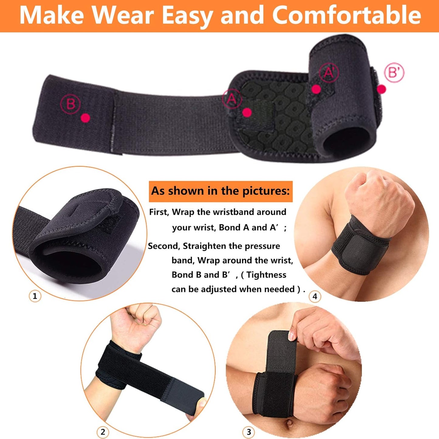 Wrist Brace, 2 PACK Wrist Wraps for Carpal Tunnel