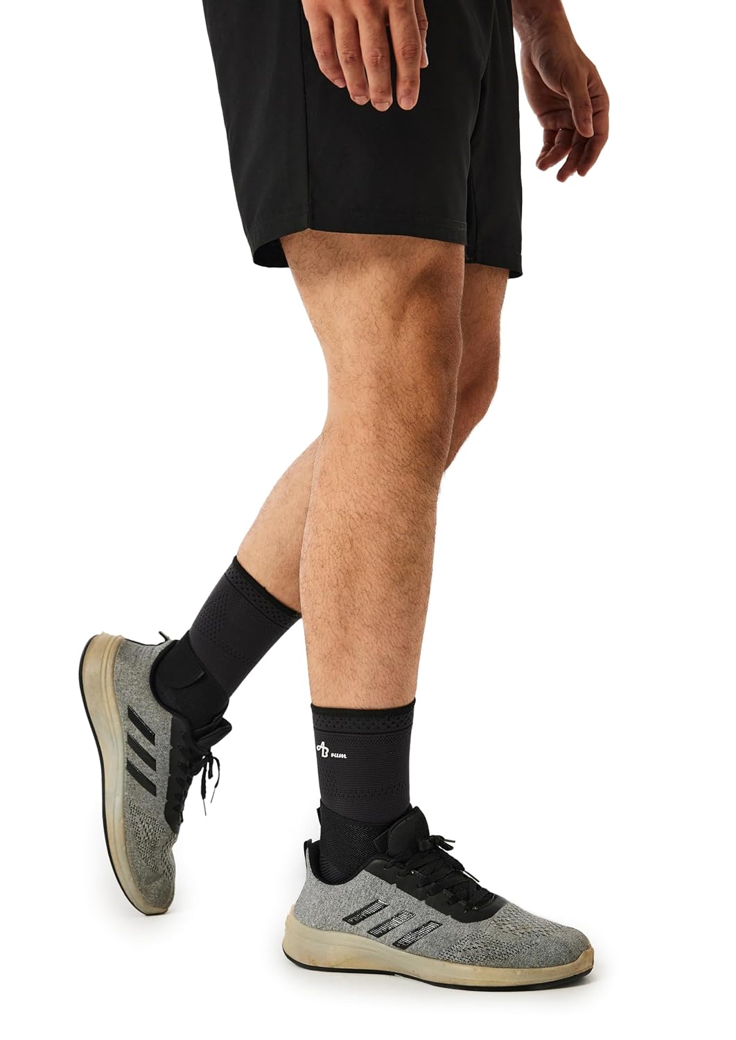 ABIRAM Ankle Brace – Compression Sleeve with Wrap for Sprains, Plantar Fasciitis, Achilles Tendonitis, Men & Women- Large- Black