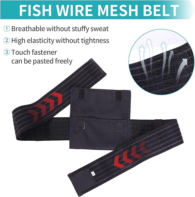 Peritoneal Dialysis Belt, Breathable Mesh PD Catheter Fixation Belt, Used for Safe Gastric and Abdominal Feeding of Peg, G, J Tubes for Male and Female Adult Patients, with Storage Bag (Black,S)