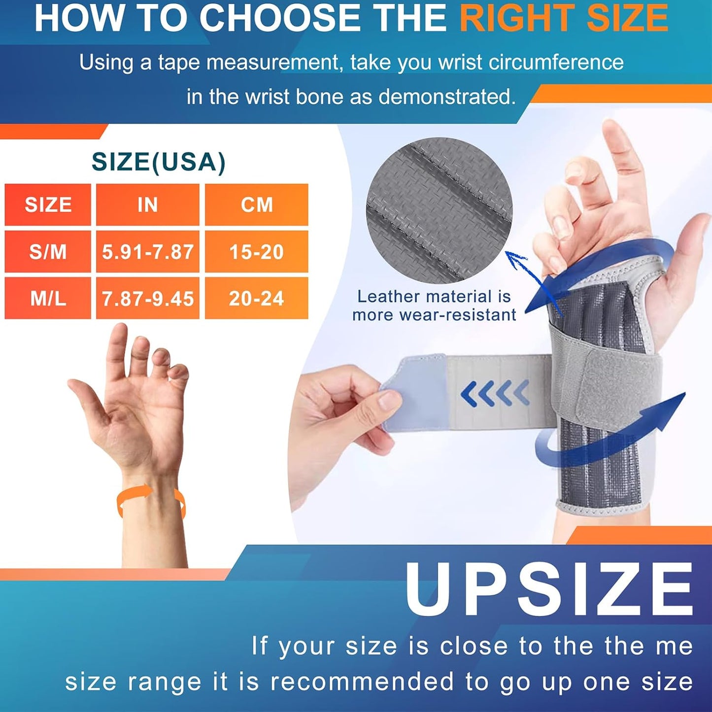 Left Hand Wrist Brace – Pain Relief for Carpal Tunnel, Tendonitis, Sprains, Arthritis, Sleeping Support, M/L