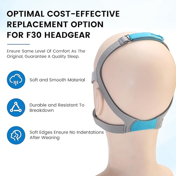 F30 Large Size Replacement Headgear Straps with Magnetic clips Included