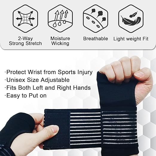 2 Pack Wrist Brace, Compression Wrist Support Splint for Women Men, Adjustable Wrist Strap Compression Wraps Fit Right Left Hand for Fitness, Carpal Tunnel Arthritis, Tendonitis, Wrist Pain