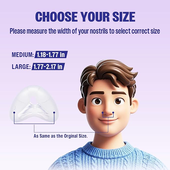 2 Packs Replacement Nasal Cushion for AirFit N20 Mask,Reliable Seal & Perfect Fit for Nasal Mask Cushion-Accessories Replacement Supplies (Large)