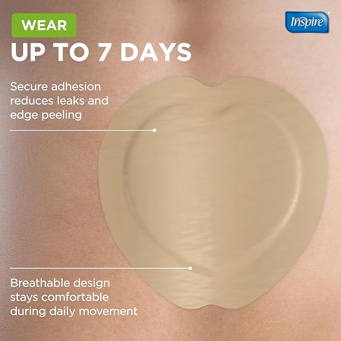 Inspire Sacral Silicone Foam Dressing Large Waterproof Bandages for Wounds, Burns & Bed Sores Safe for Sensitive Skin, Adhesive Pad Sacrum Dressings for Post-Surgery Wound Care (7 x 7 in)