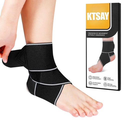 Ankle Brace – Adjustable Compression for Sprains, Achilles Tendonitis & Plantar Fasciitis, Men & Women (Grey) One Size Fits Most