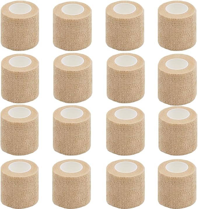 Self Adhesive Bandage Wrap, 2" X 5 Yards Beige Elastic Cohesive Wrap for Sports, First Aid Medical, Wrist, Ankle Sprains, Swelling