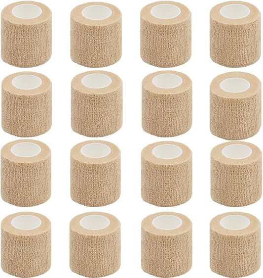 Self Adhesive Bandage Wrap, 2" X 5 Yards Beige Elastic Cohesive Wrap for Sports, First Aid Medical, Wrist, Ankle Sprains, Swelling