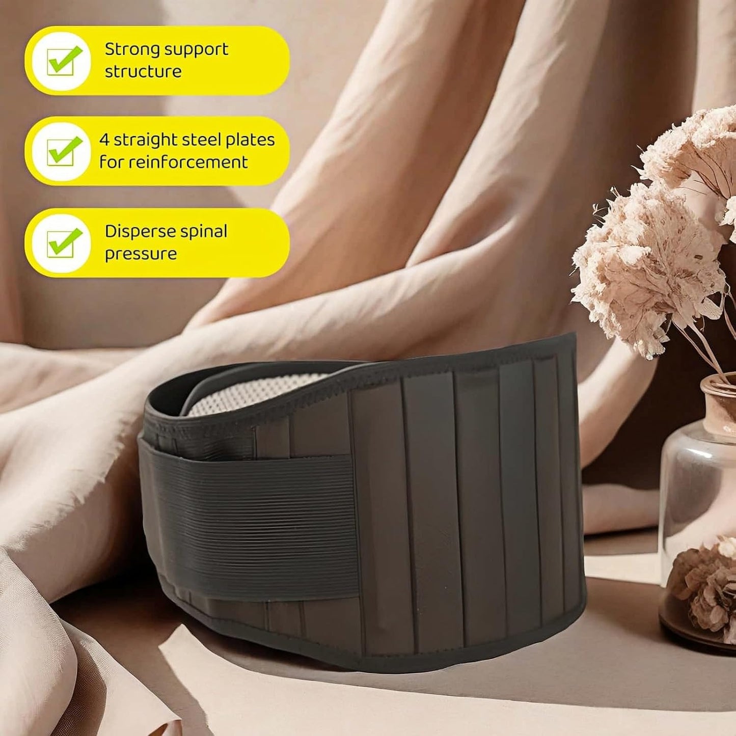 Self heating lumbar support strap suitable for both men and women -