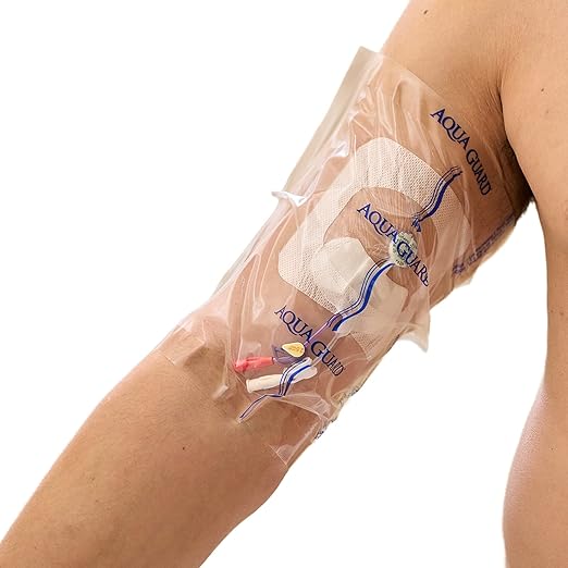 AquaGuard Sheet 9” x 9”Shower Protection Sheet – Self-Adhesive Moisture Barrier – Wound Cover for Showering