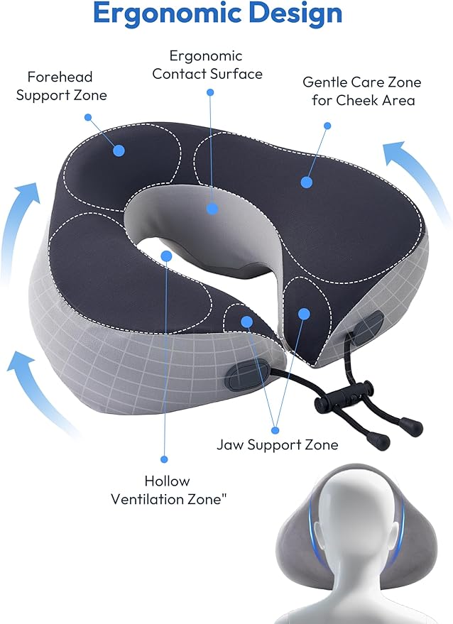 Adjustable Width Face Down Pillow After Eye Surgery