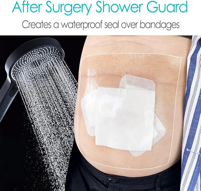 Waterproof Dialysis Catheter Protector 8"x8" Picc Line Adhesive Bandage with Non-Stick Center Pad