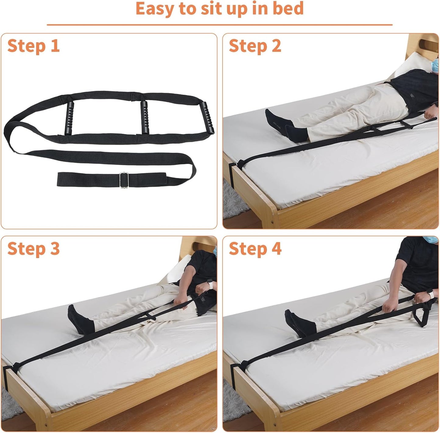 Bed Ladder Assist Black Pull Up - Sit Up Assist Device