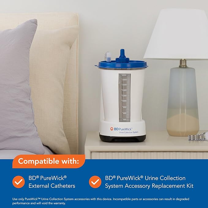 PureWick Urine Collection System - Non-Invasive Urine Management Device for Home Use - Corded Suction System