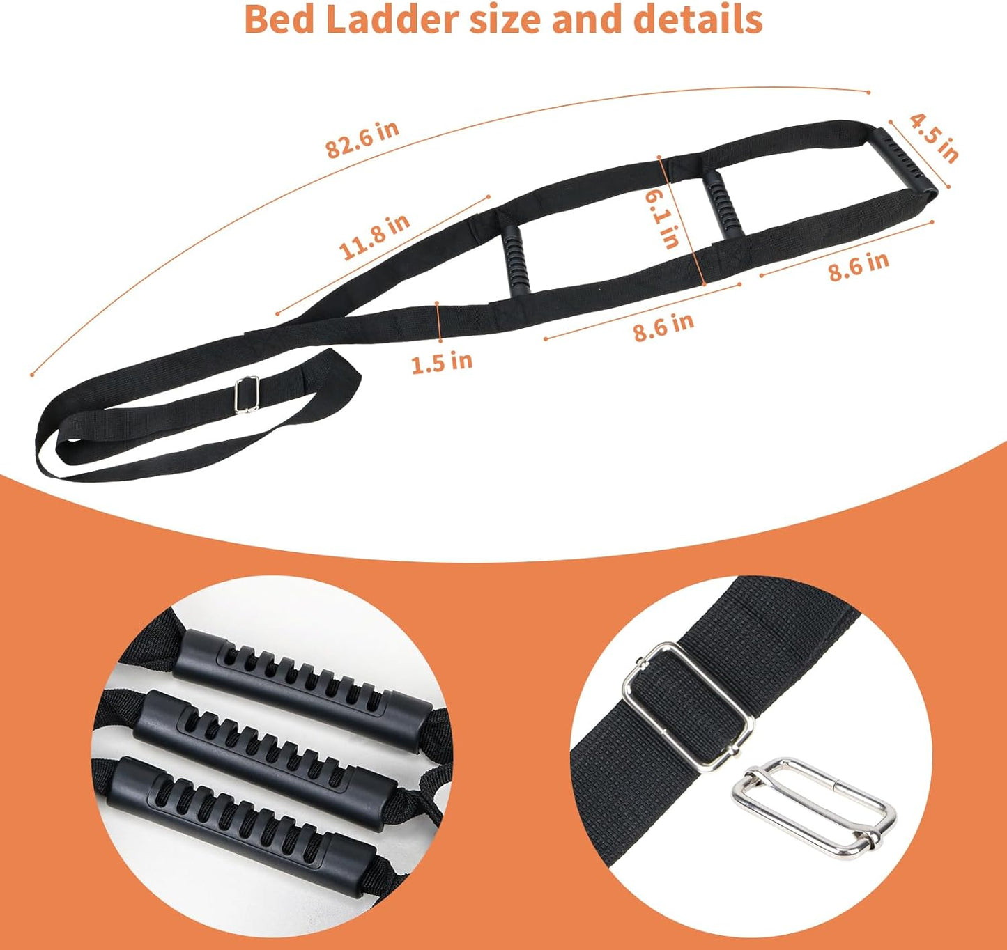 Bed Ladder Assist Black Pull Up - Sit Up Assist Device